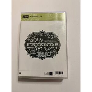 Stampin' Up! Friends Who Know‎ Rubber Stamp Set Wood Mount Sentiment Greeting